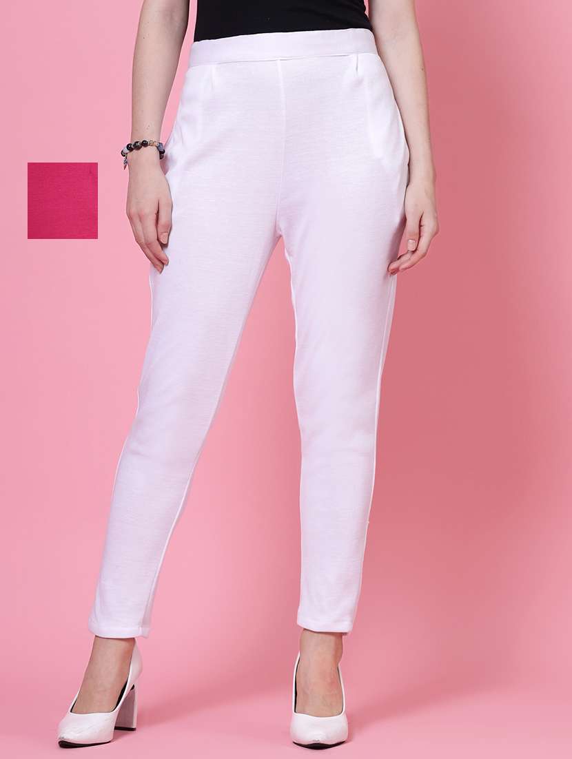 women set of 2 mid-rise multicolored full length trouser