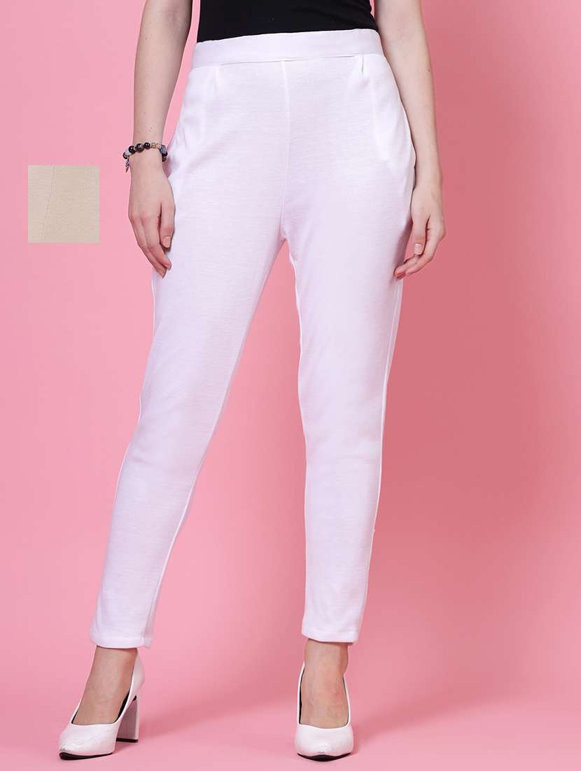 women set of 2 mid-rise multicolored full length trouser