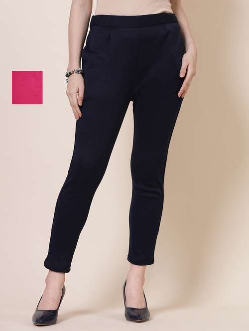 set of 2 solid flat front trouser - 20683305 - Standard Image - 0