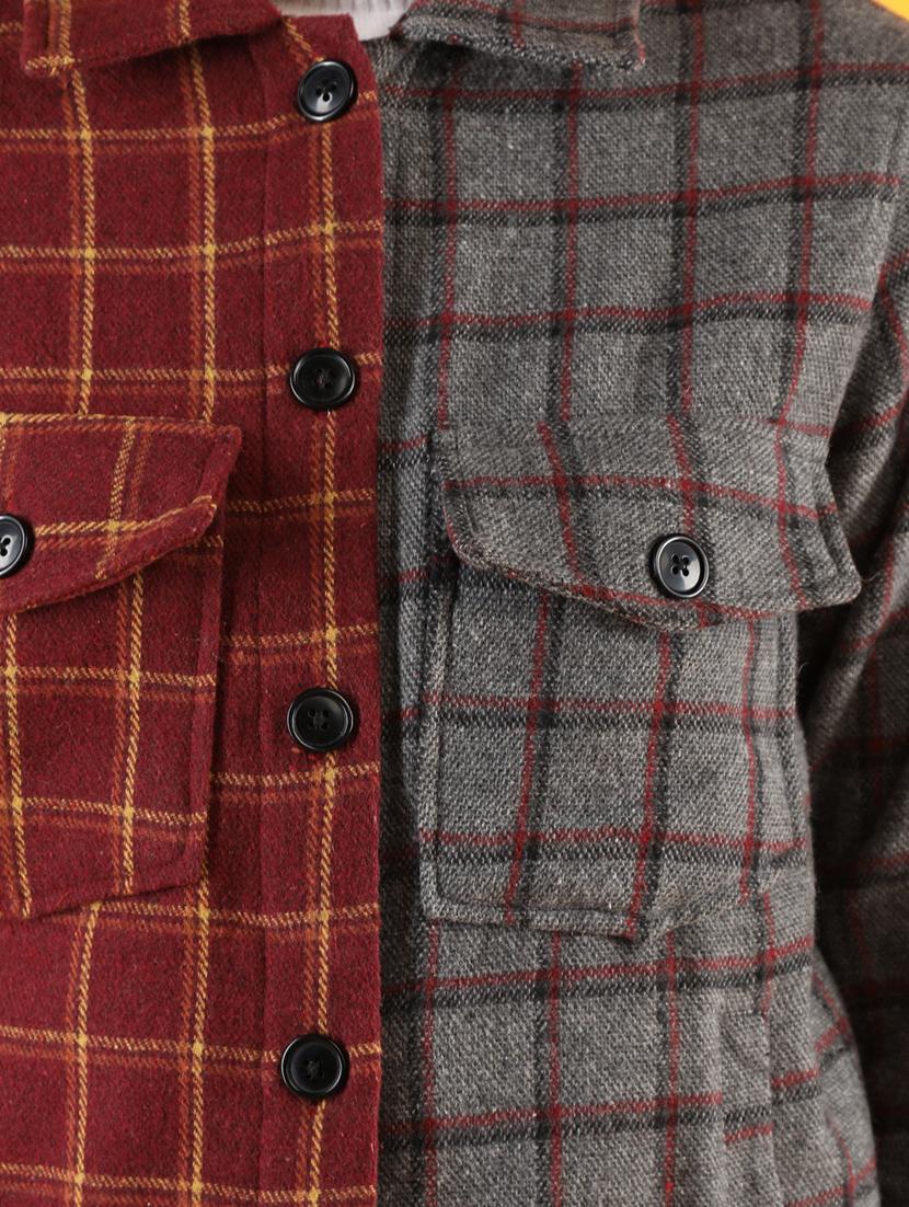 women multi color check printed full sleeve overcoat - 20683823 - Standard Image - 4