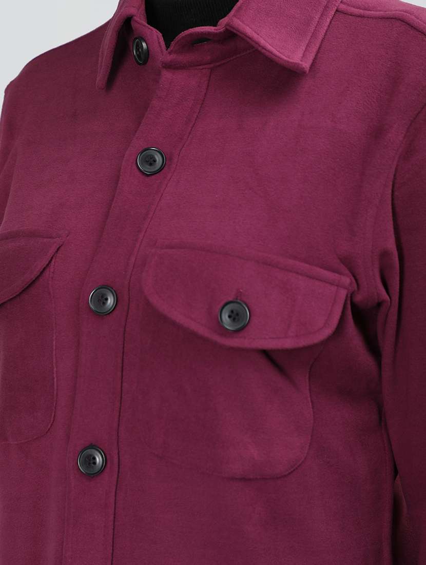 women maroon solid regular shirt - 20683848 - Standard Image - 4