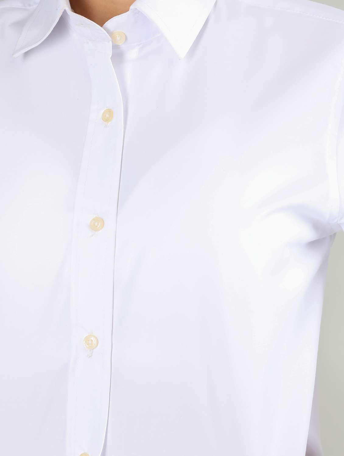 women white solid full sleeve regular shirt - 20683850 -  Standard Image - 4