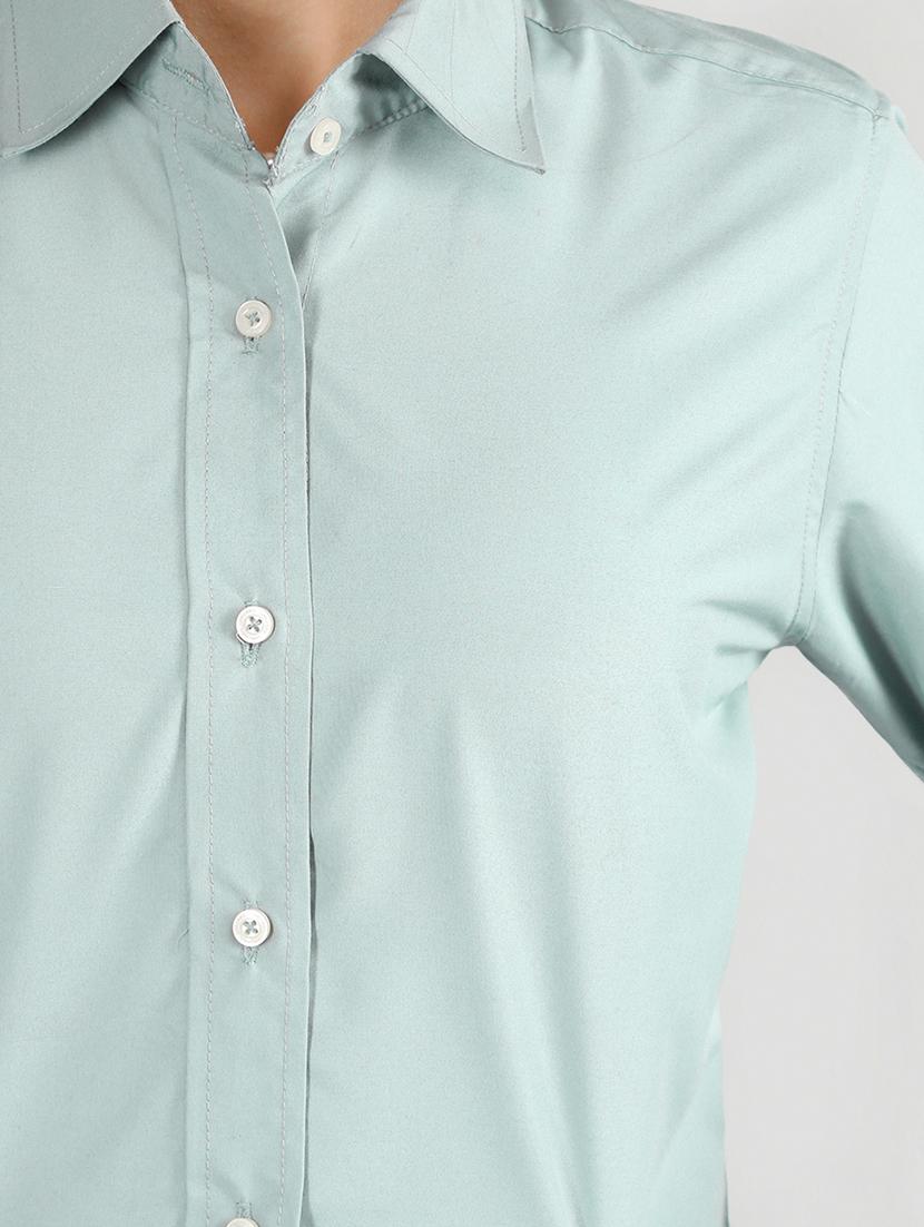 solid green cotton casual shirt - 20683851 - Standard Image - 4