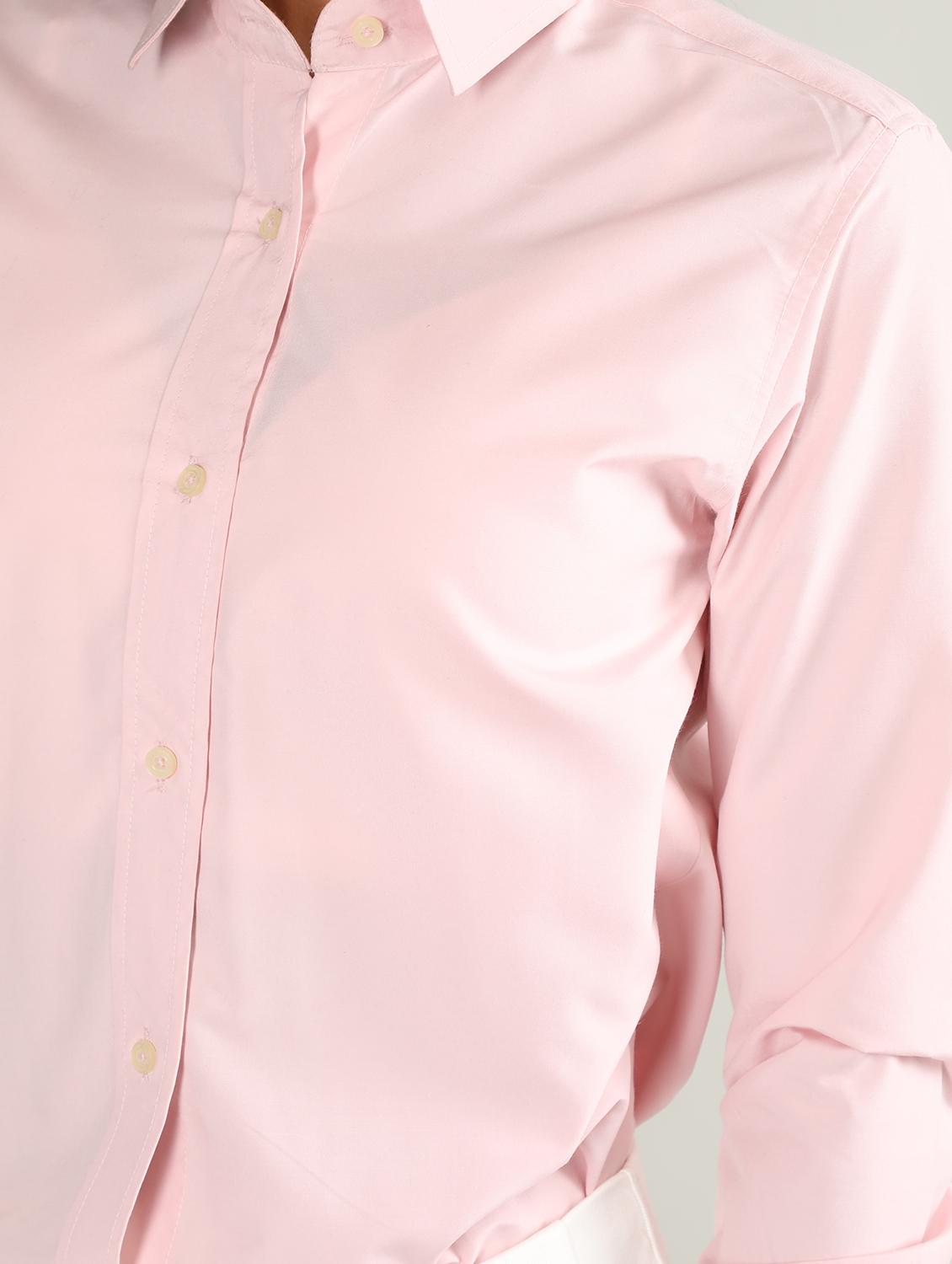 solid pink cotton casual shirt - 20683855 - Standard Image - 4