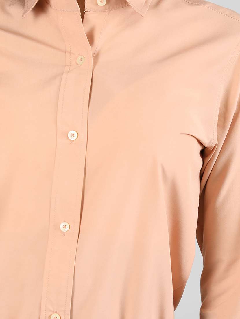 women nude solid full sleeve regular shirt - 20683856 -  Standard Image - 4