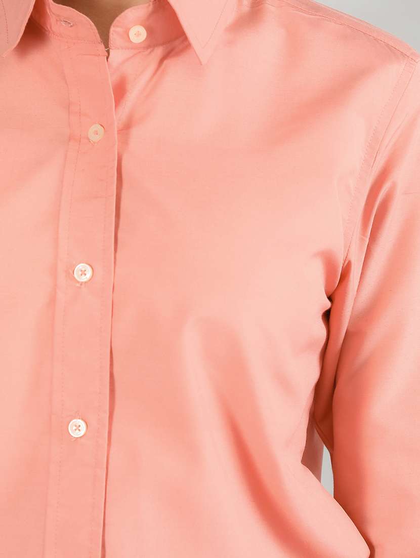 women pink solid full sleeve regular shirt - 20683861 -  Standard Image - 4