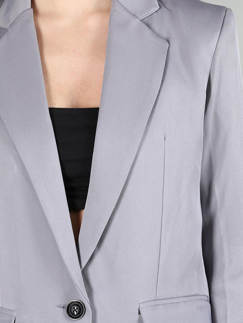 solidgrey casual blazer - 20683872 - Standard Image - 4