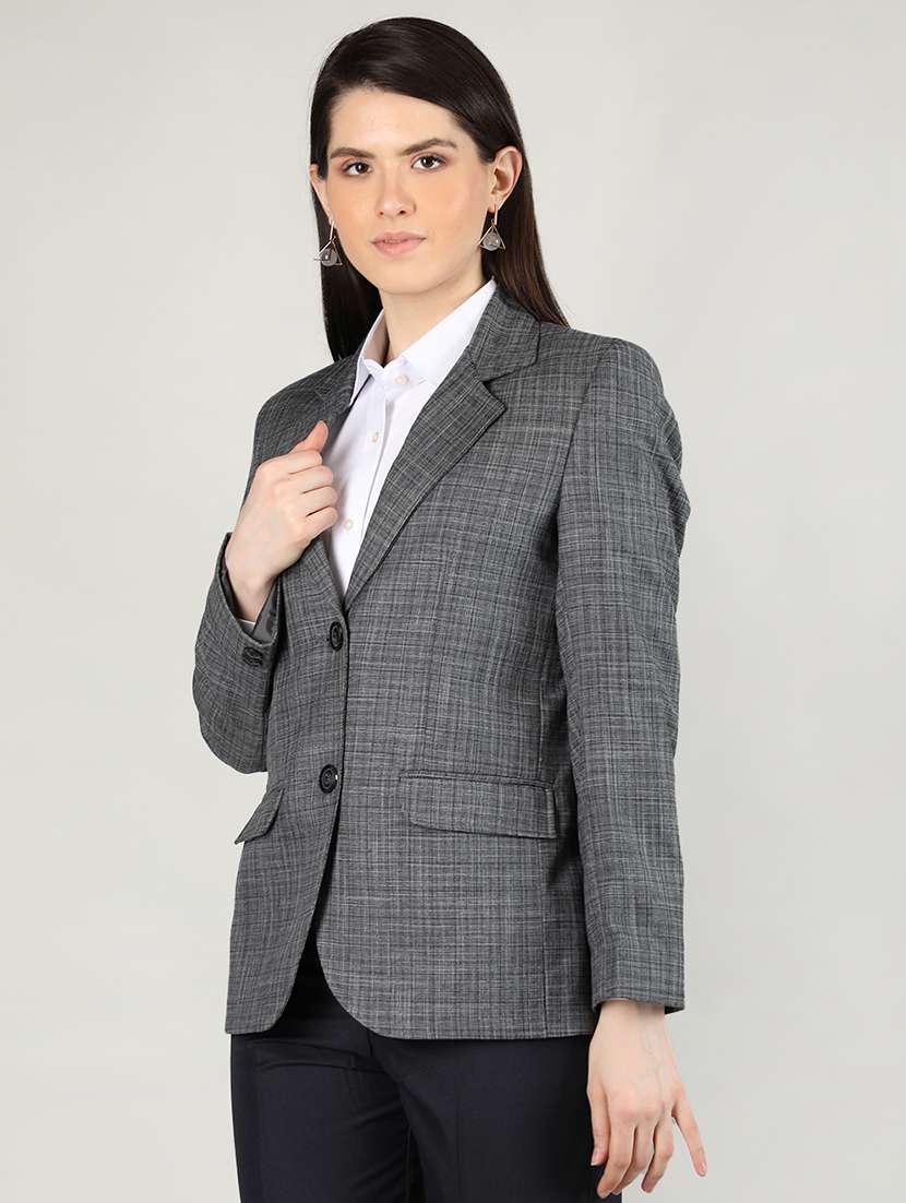 grey checked formal blazer - 20683879 -  Standard Image - 1