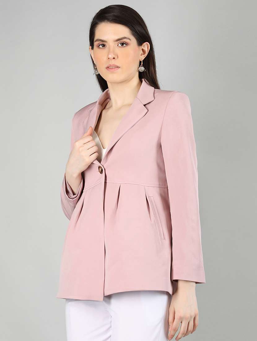 women pink solid full sleeve summer jacket - 20683890 -  Standard Image - 1