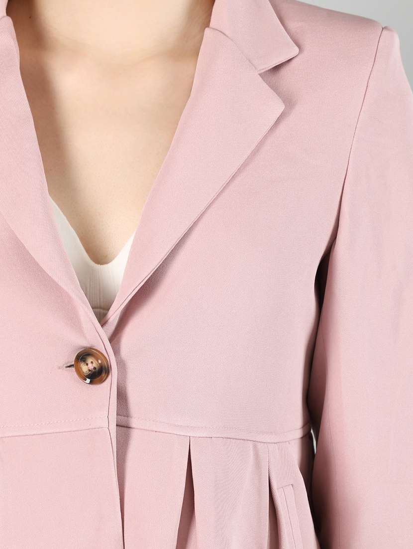 women pink solid full sleeve summer jacket - 20683890 - Standard Image - 4