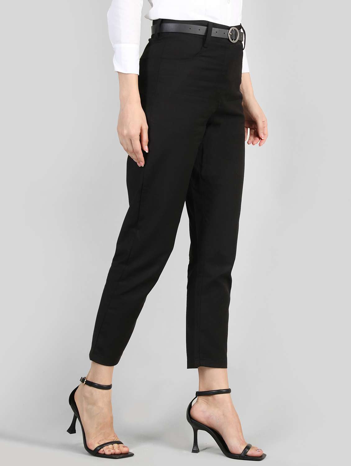 women mid-rise black solid track pant - 20683938 -  Standard Image - 1