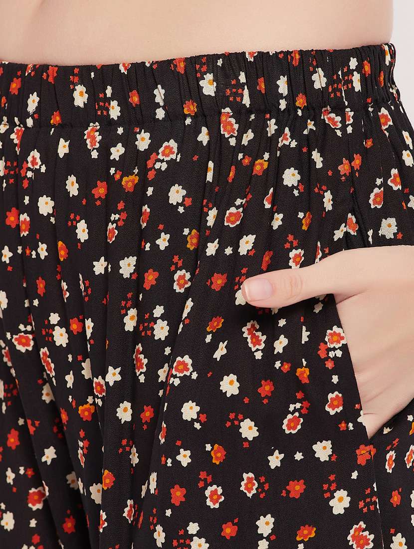 women printed shirt & full length trouser pyjama set - 20684037 -  Standard Image - 6