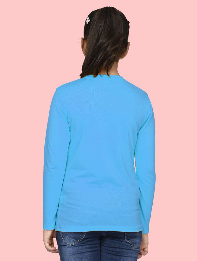 kids blue front print round neck t-shirt - 20684529 -  Standard Image - 1