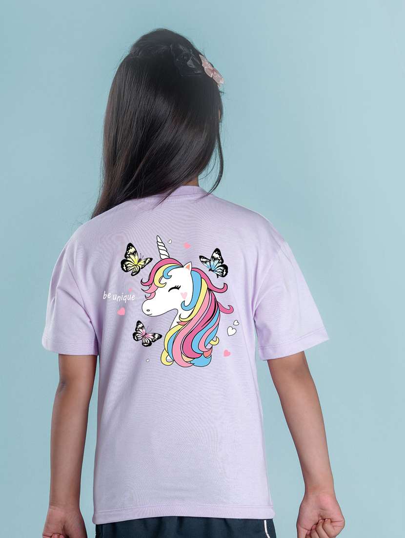 girls graphic printed round neck regular tee - 20684617 -  Standard Image - 1