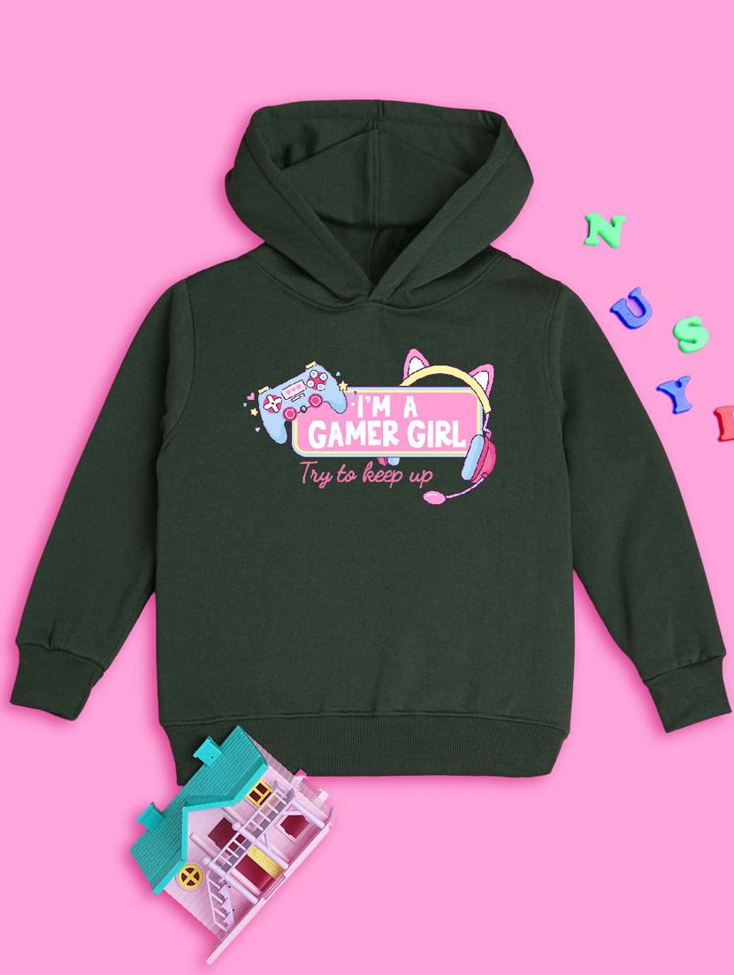 women green hooded neck sweatshirts - 20684869 - Standard Image - 1