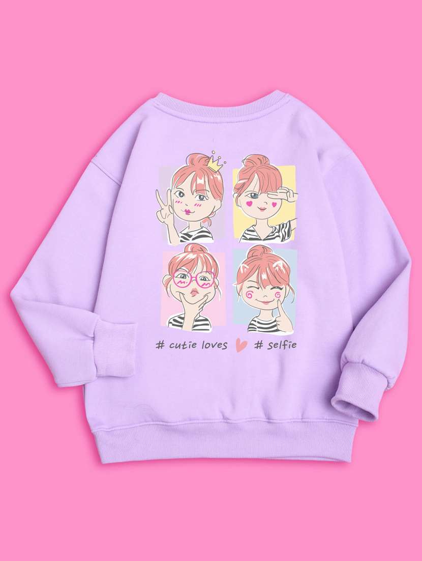crew neck lavender graphic sweatshirt - 20684907 -  Standard Image - 1