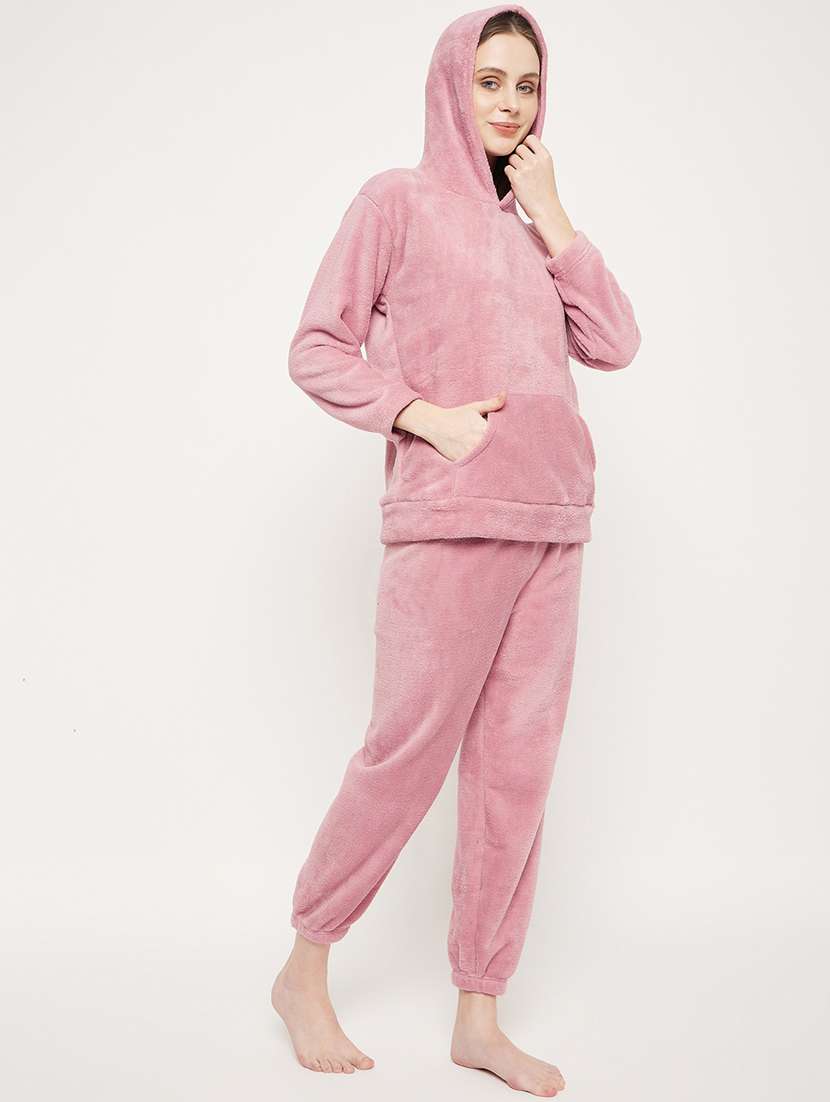 pink solid pyjama set nightwear  - 20685076 -  Standard Image - 1