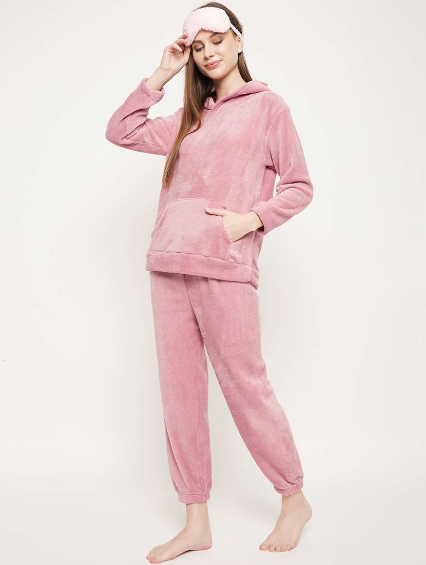 pink solid pyjama set nightwear  - 20685076 -  Standard Image - 4
