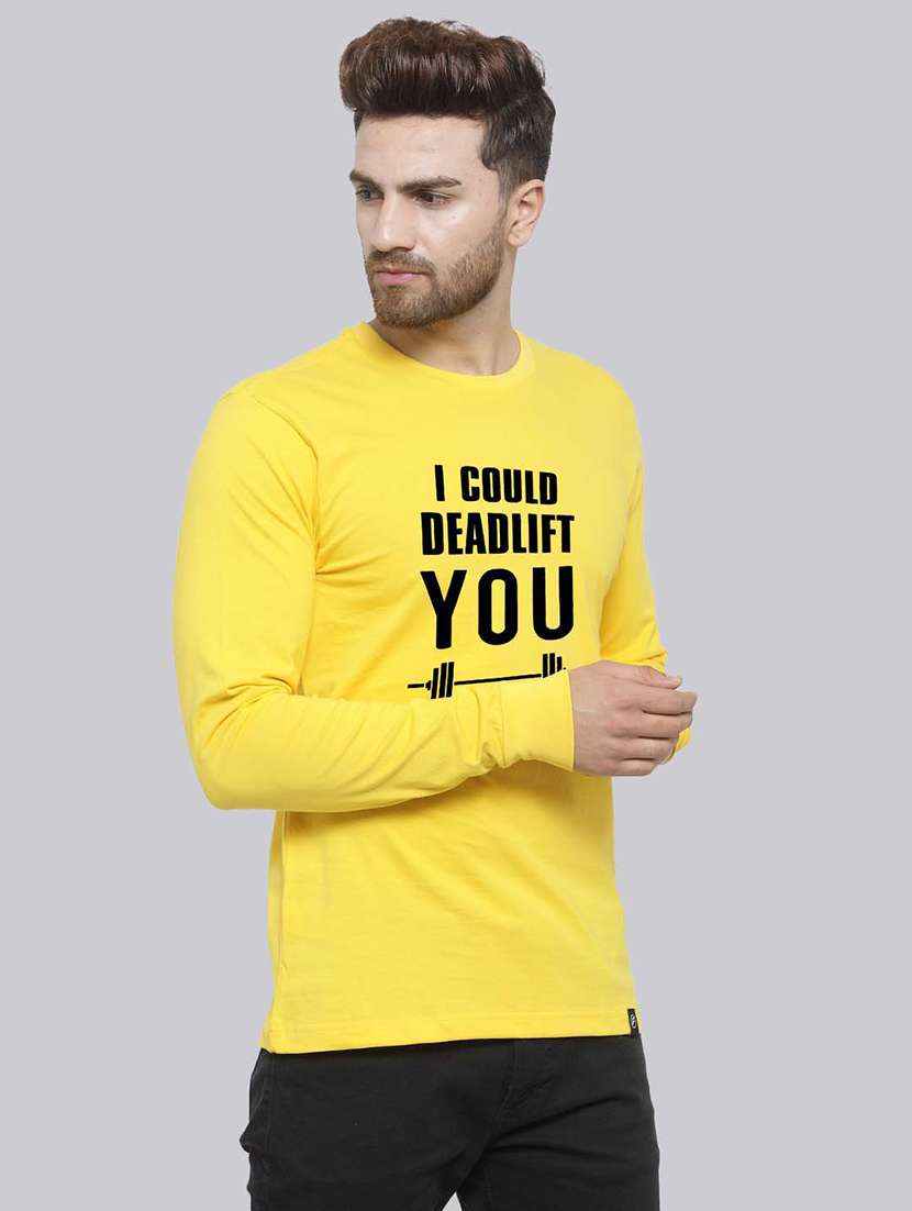 men round neck front print t-shirt - 20685884 - Standard Image - 1