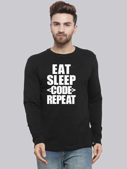 men round neck front print t-shirt