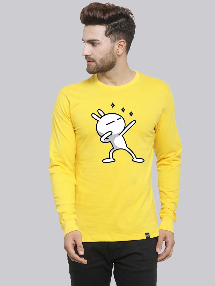 men round neck chest print t-shirt - 20685903 -  Zoom Image - 0