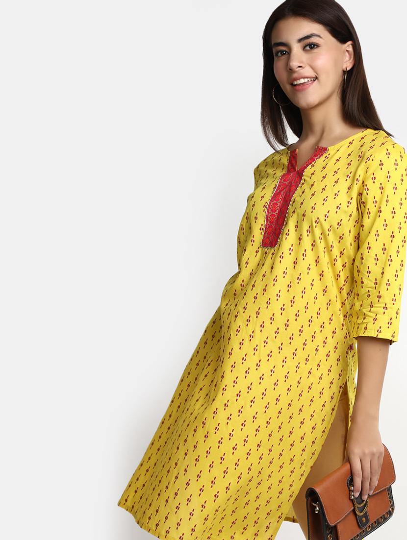 gold rayon straight kurta - 20686032 - Standard Image - 4