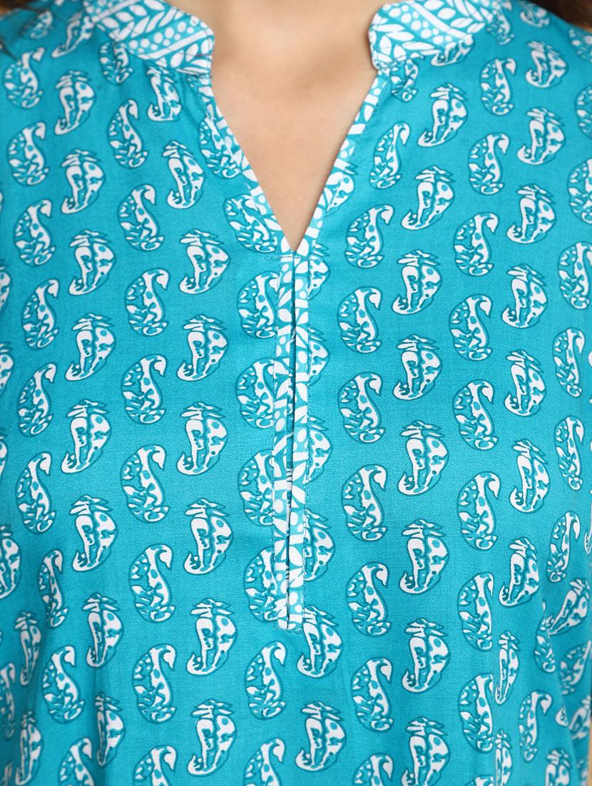 women paisley mandarin neck kurta palazzo set - 20686103 - Standard Image - 4
