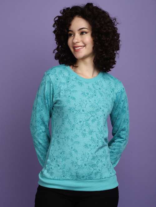 women floral print long sleeves pullover - 20686165 - Standard Image - 0
