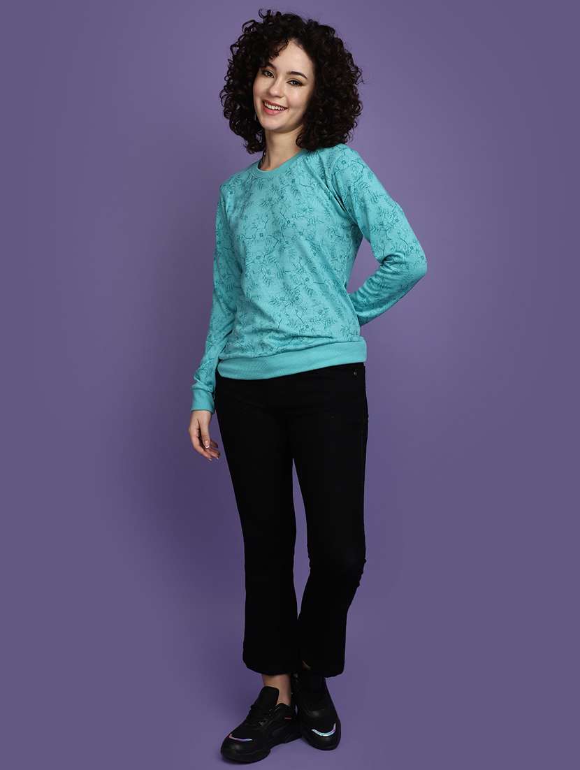 women floral print long sleeves pullover - 20686165 - Standard Image - 4