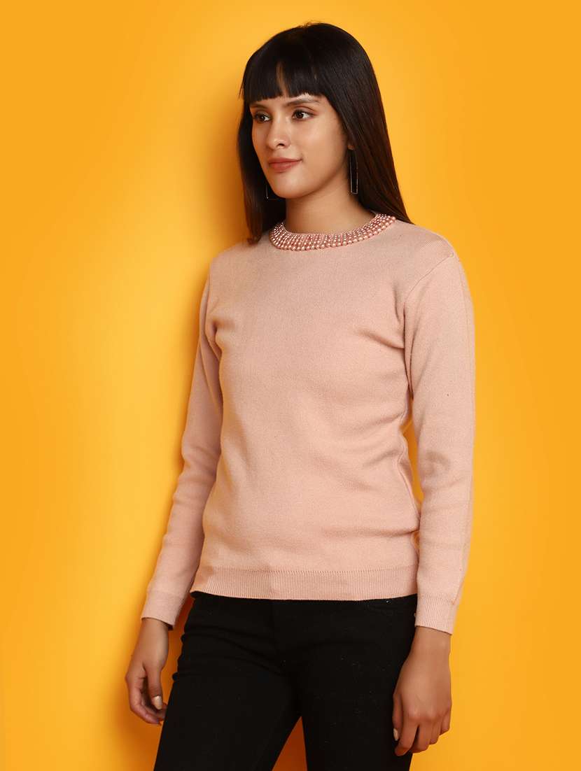 women embellished neck pullover - 20686169 -  Standard Image - 1