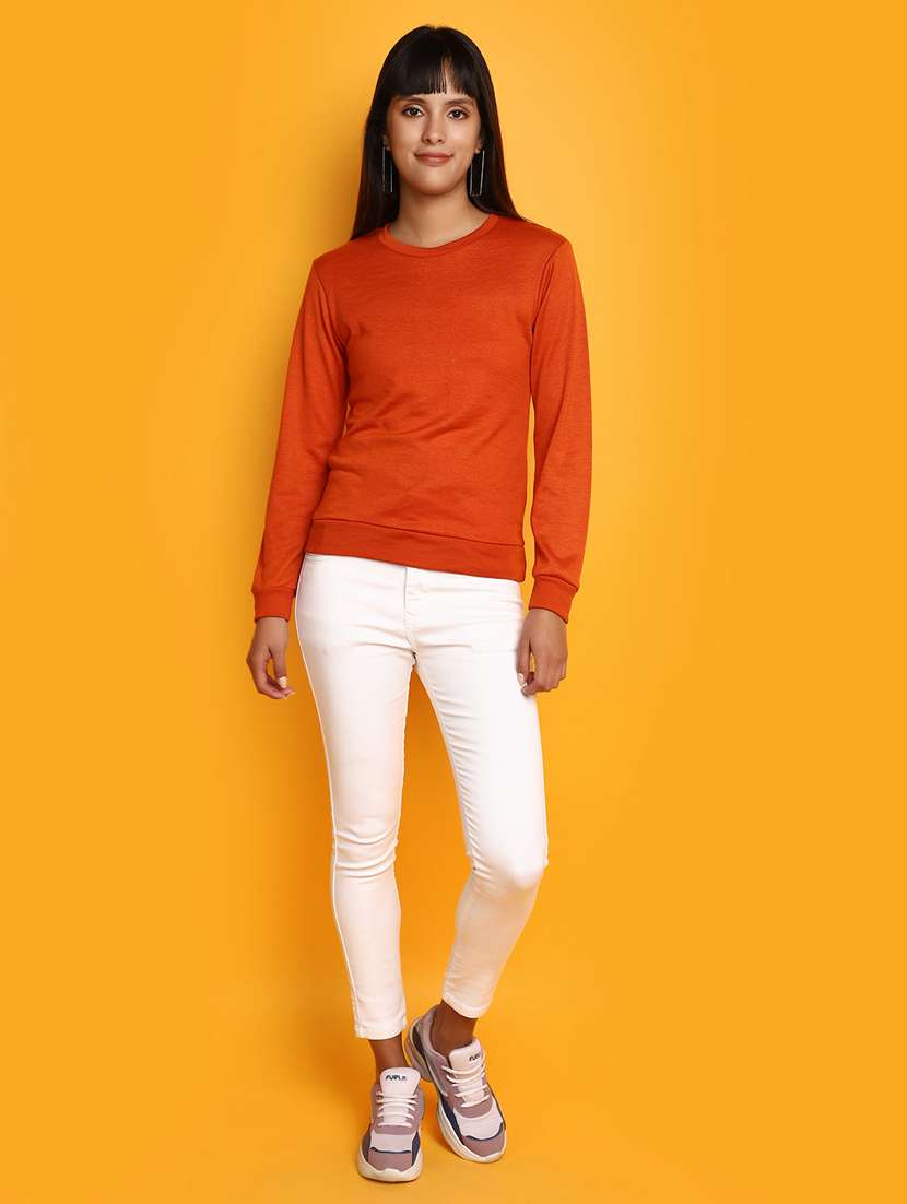 women solid long sleeves pullover   - 20686172 -  Standard Image - 4