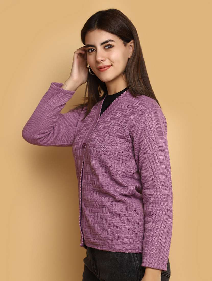 women self designed long sleeves cardigan - 20686182 -  Standard Image - 1