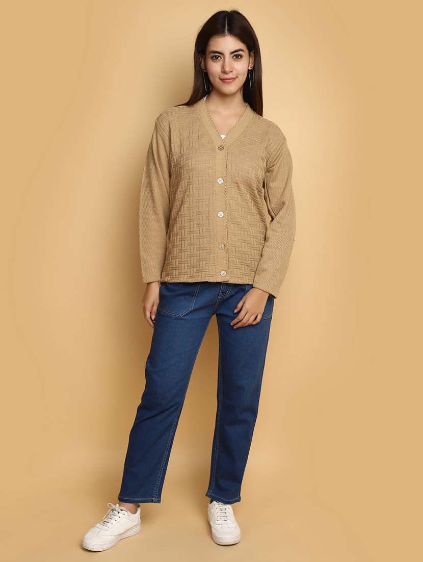 women self designed long sleeves cardigan - 20686183 -  Standard Image - 4