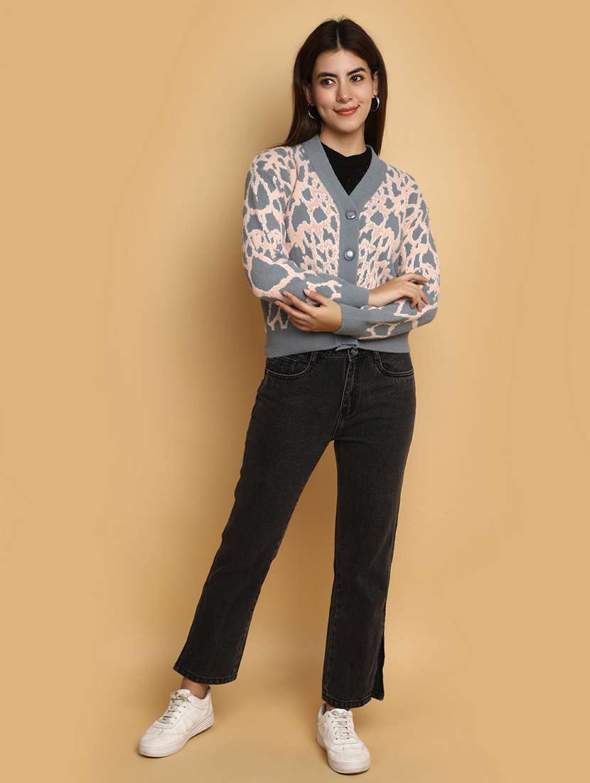 women self designed long sleeves cardigan - 20686188 -  Standard Image - 4