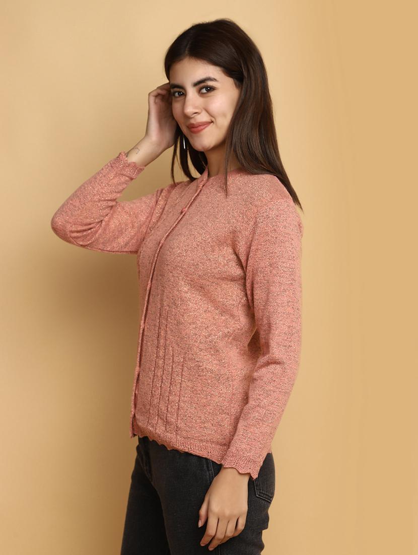 women self designed long sleeves cardigan - 20686189 - Standard Image - 1