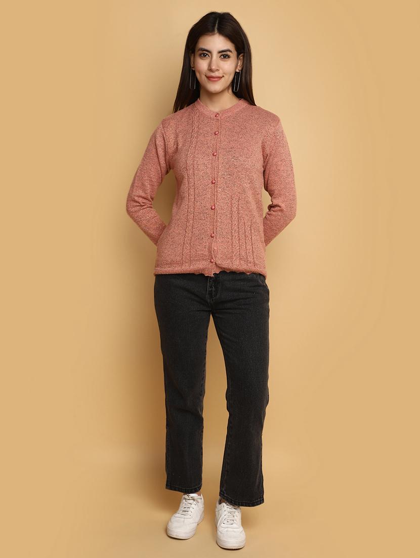 women self designed long sleeves cardigan - 20686189 - Standard Image - 4