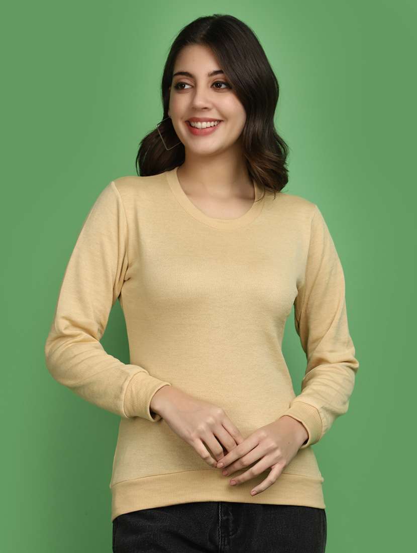 women solid long sleeves pullover - 20686196 - Zoom Image - 0