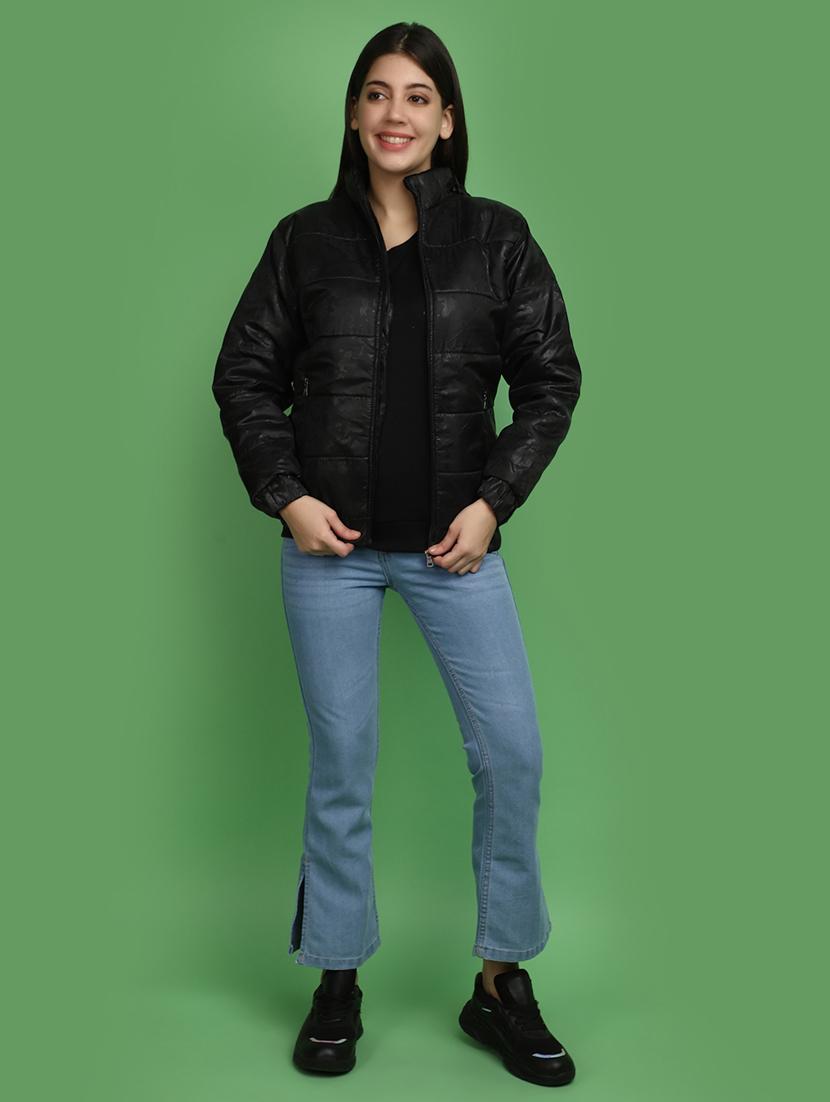 women solid hooded bomber jacket - 20686230 - Standard Image - 4