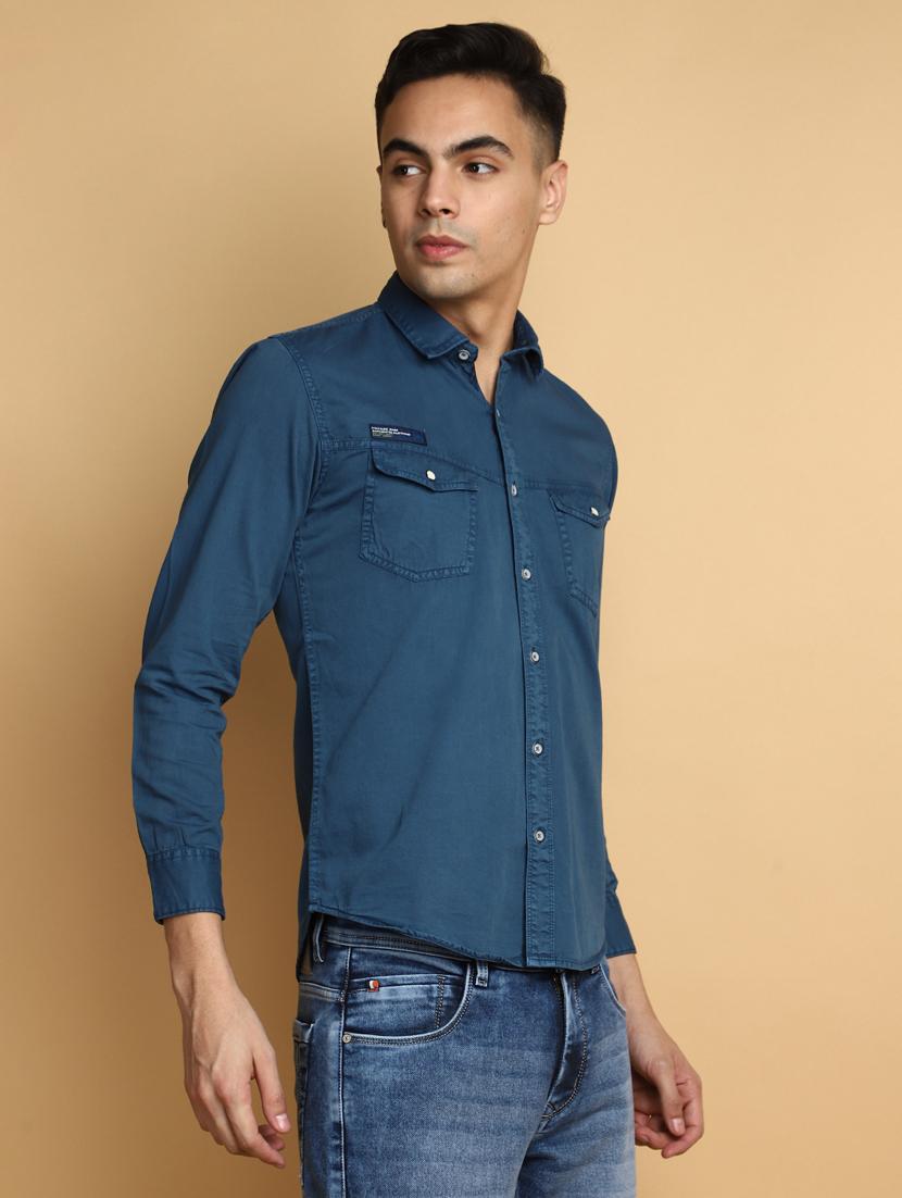 blue cotton casual shirt - 20686235 -  Standard Image - 1