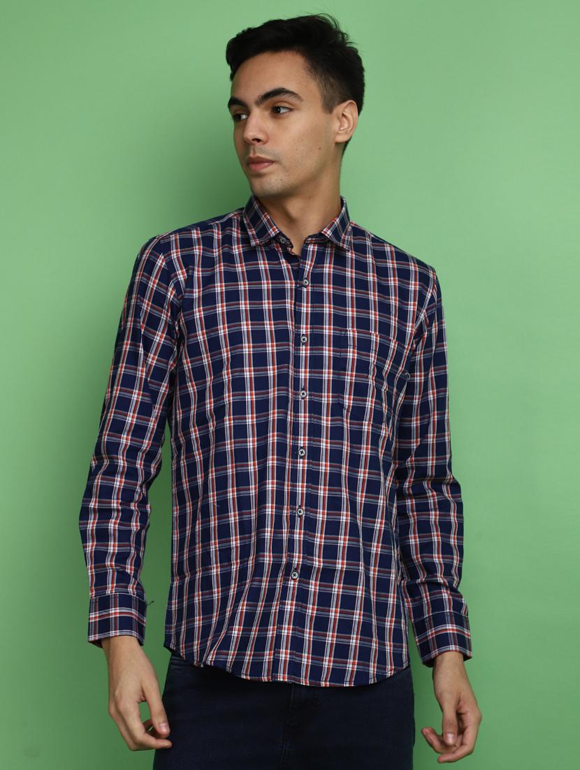 blue cotton casual shirt - 20686246 -  Zoom Image - 0