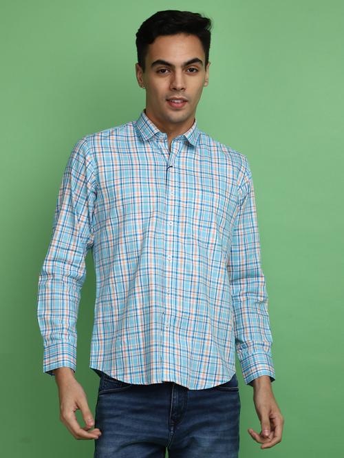 blue cotton casual shirt - 20686247 -  Standard Image - 0