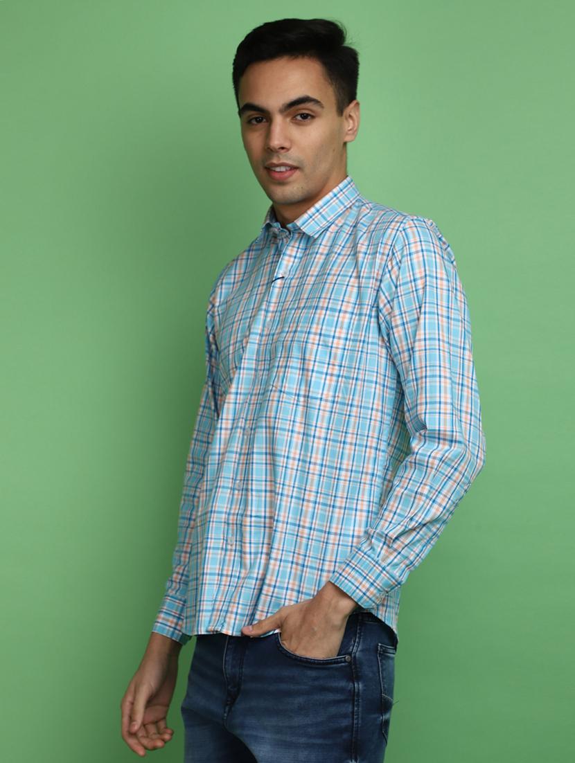 blue cotton casual shirt - 20686247 - Standard Image - 1