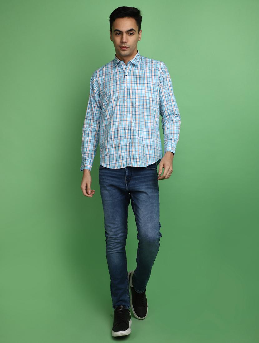 blue cotton casual shirt - 20686247 - Standard Image - 4