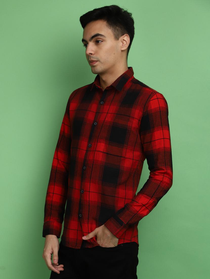 red cotton casual shirt - 20686250 - Standard Image - 1