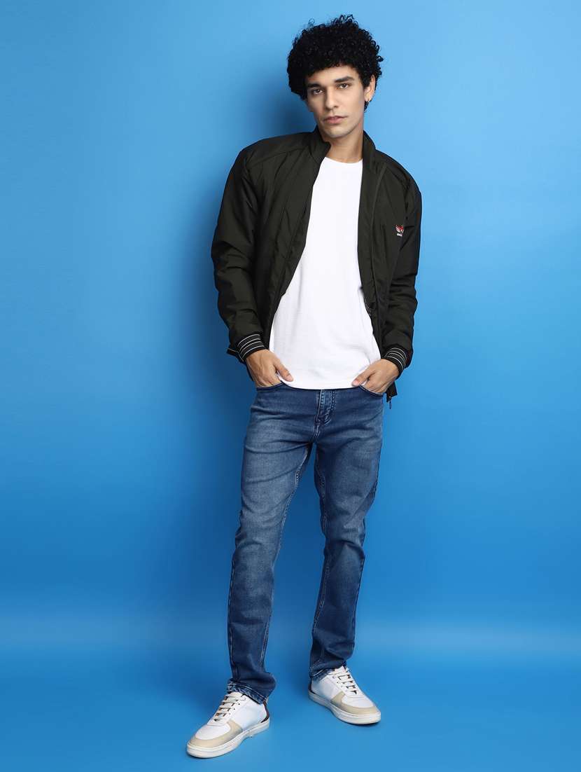 solid green detailed casual jacket - 20686270 -  Standard Image - 4