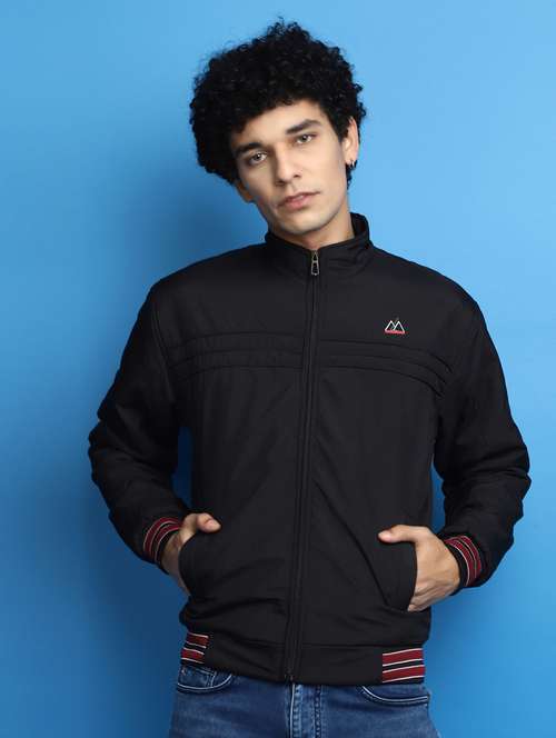 solid black detailed casual jacket - 20686272 -  Standard Image - 0