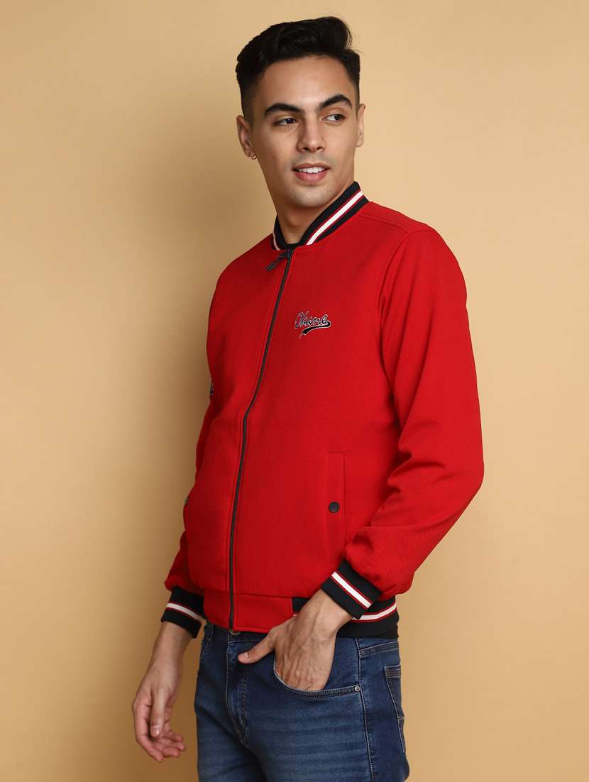 red cotton casual jacket - 20686279 -  Standard Image - 1