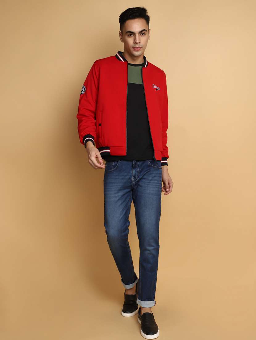 red cotton casual jacket - 20686279 -  Standard Image - 4