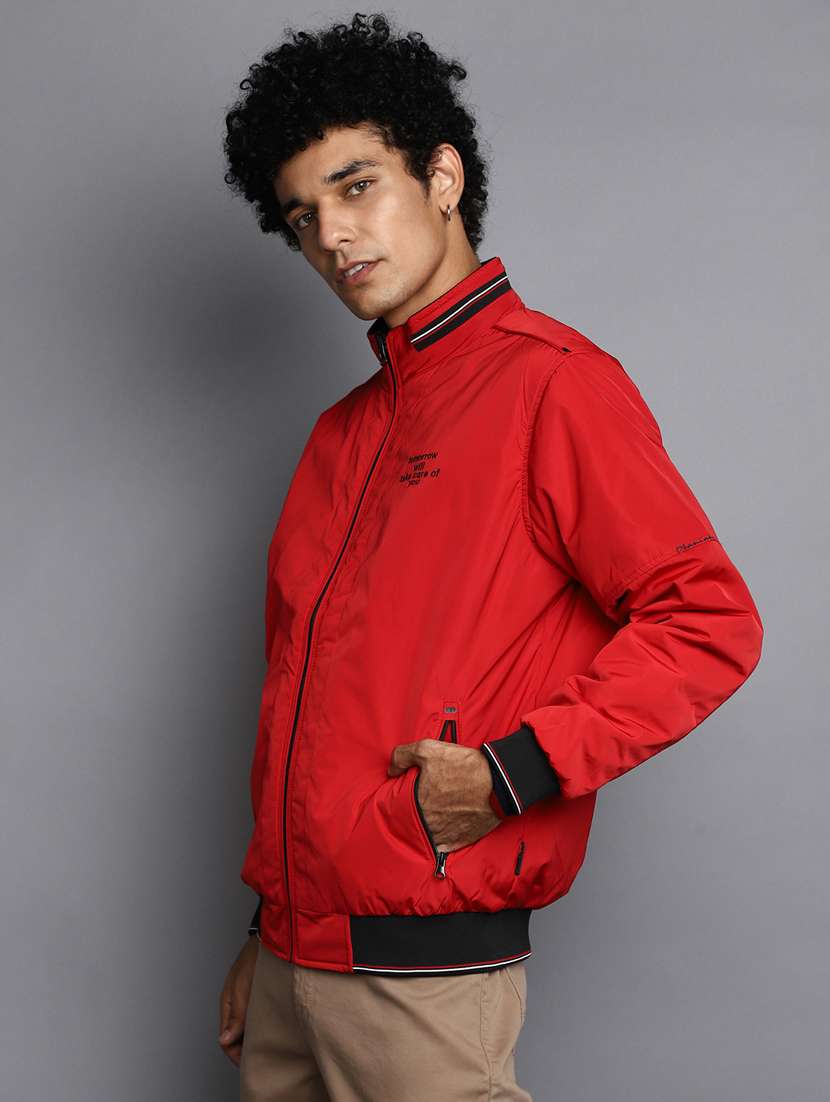 red detailed casual reversible jacket - 20686346 -  Standard Image - 1