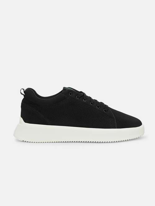 solid black lace up sneakers - 20686384 -  Standard Image - 0